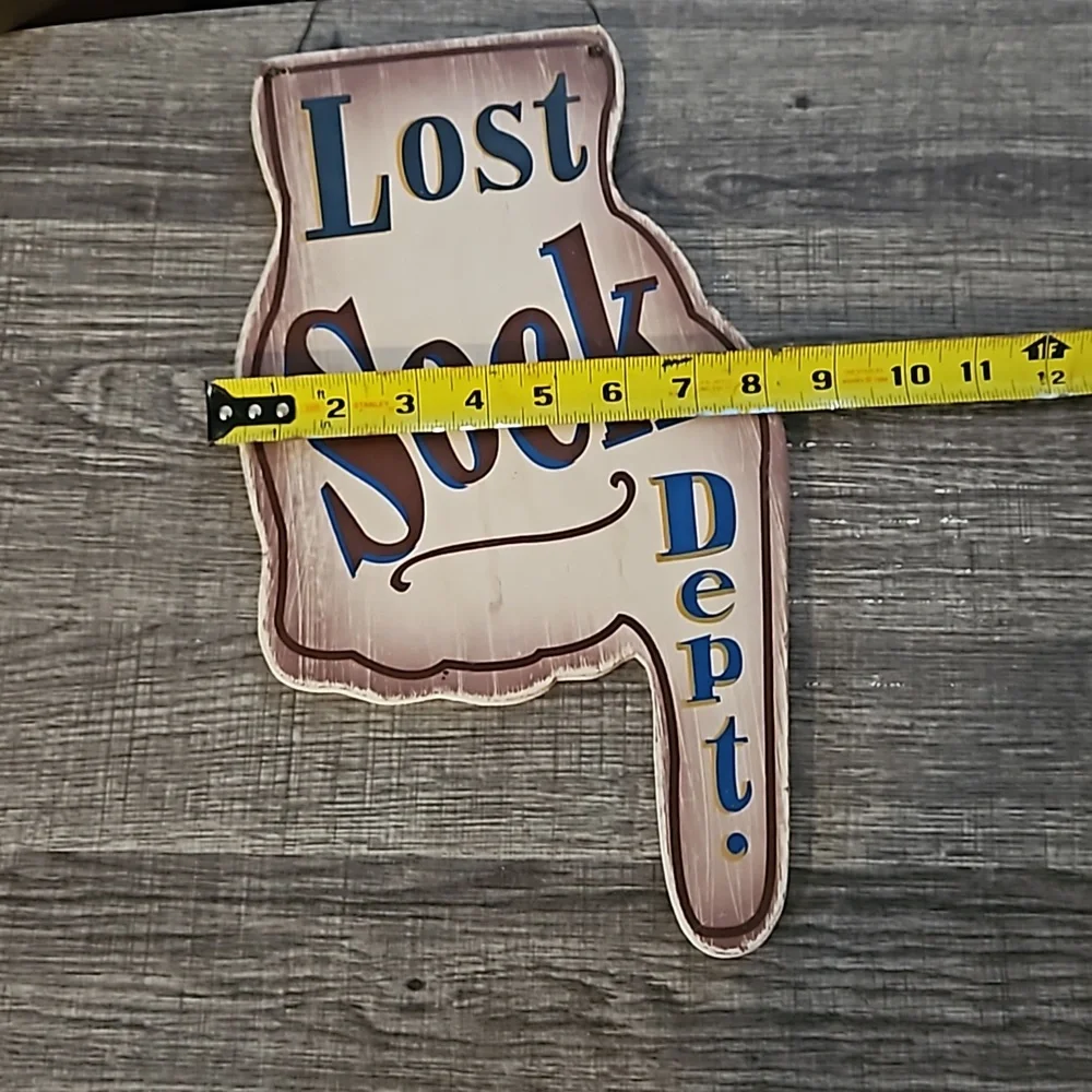 Lost Sock Dept Wooden Wire Hanging Sign